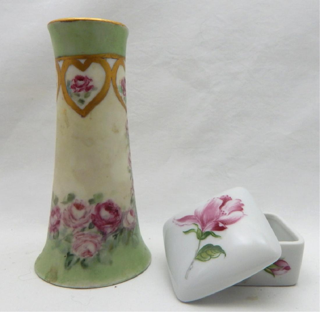 Vintage Limoges Hat Pin Holder and Covered Box (1 of 3)
