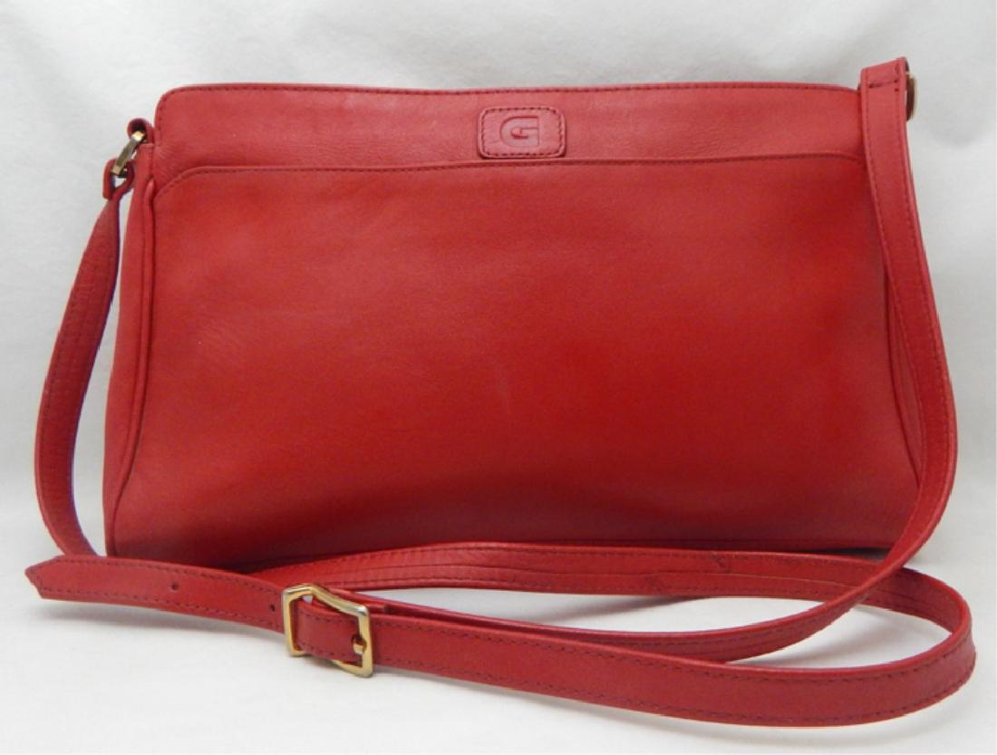 Ganson Red Leather Handbag: Great condition inside and out. Measures 7" x 11". Estimate $30 - $50 Starting Bid $20