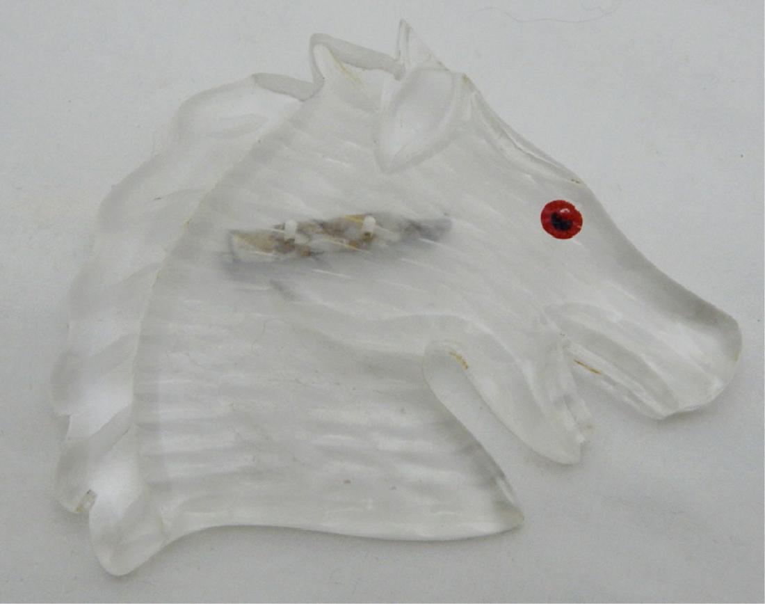 Vintage Lucite Horse Head Brooch (1 of 2)