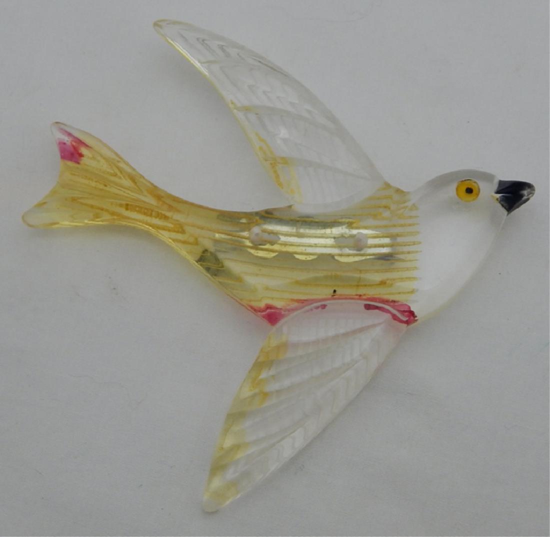 Vintage Lucite and Enamel Bird Brooch (1 of 2)