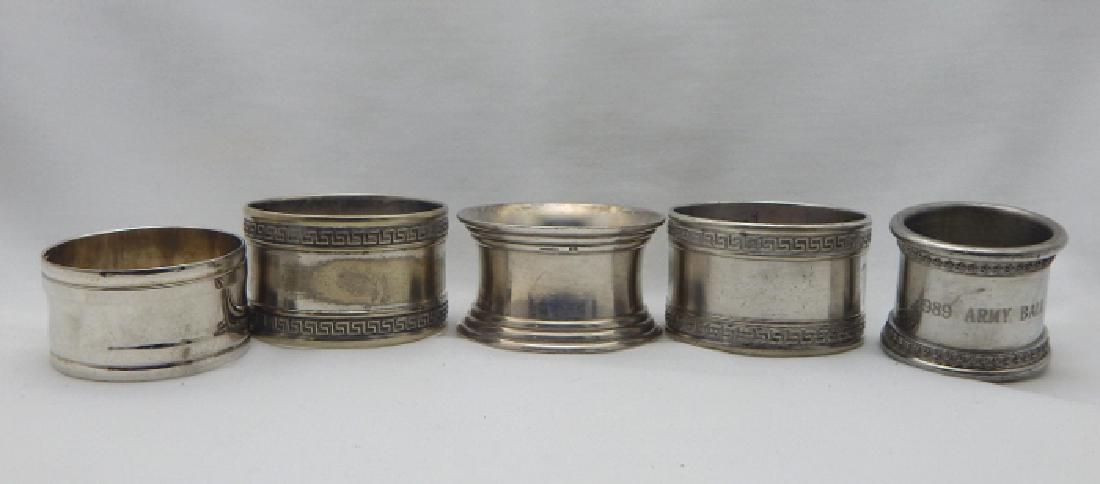 5 Victorian Heavy Sterling Silver Napkin Rings (1 of 1)