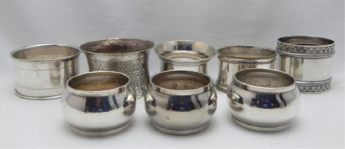 8 Victorian Sterling & Silver Plate Napkin Rings (1 of 1)