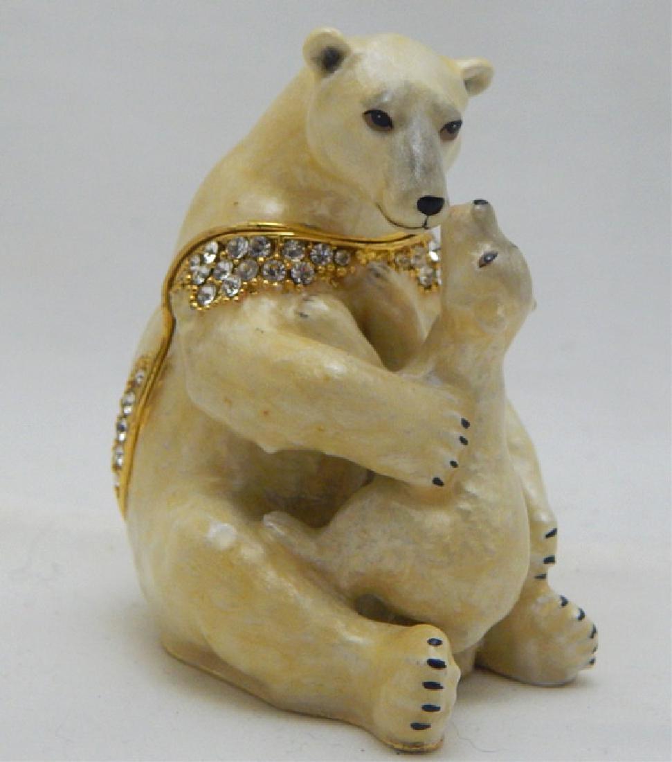 Jeweled Enamel Polar Bear and Baby Trinket Box (1 of 3)