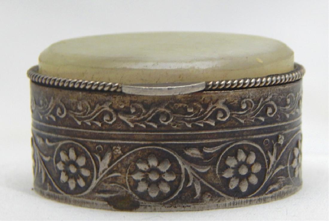 Sterling Silver and Jadeite Pill Box (1 of 5)
