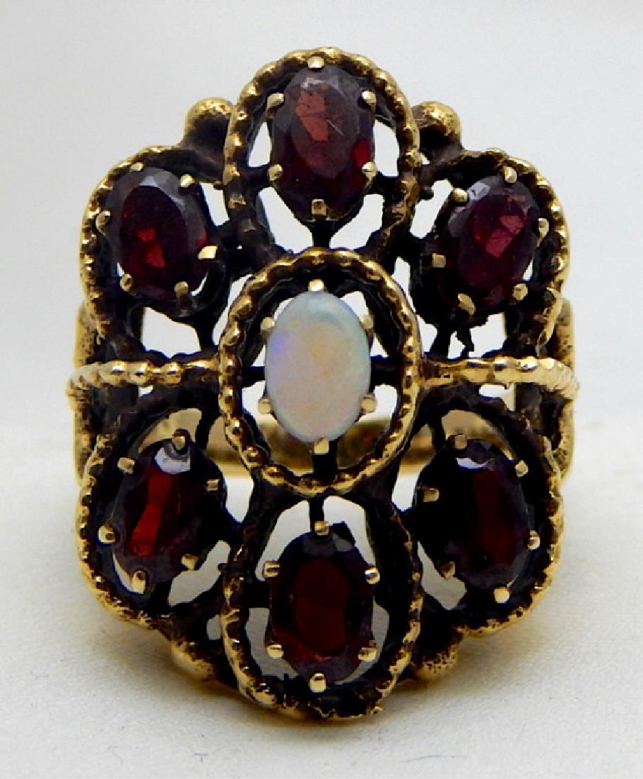 14k Yellow Gold Ruby and Opal Ring (1 of 4)