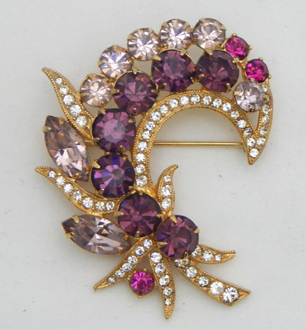 Vintage Signed Eisenberg Ice Multi Stone Brooch (1 of 3)