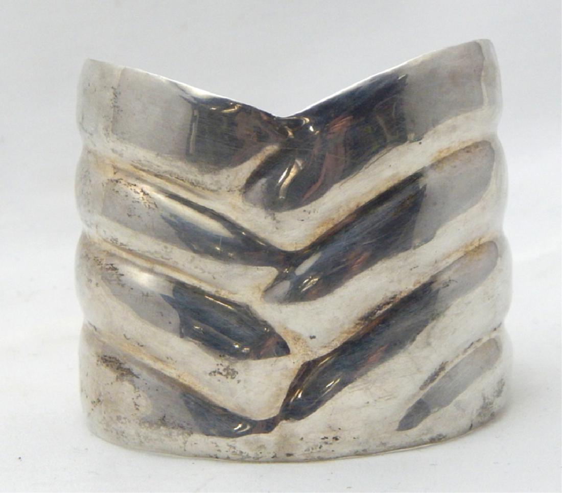 Extra Large Signed Sterling Silver Cuff Bracelet (1 of 4)