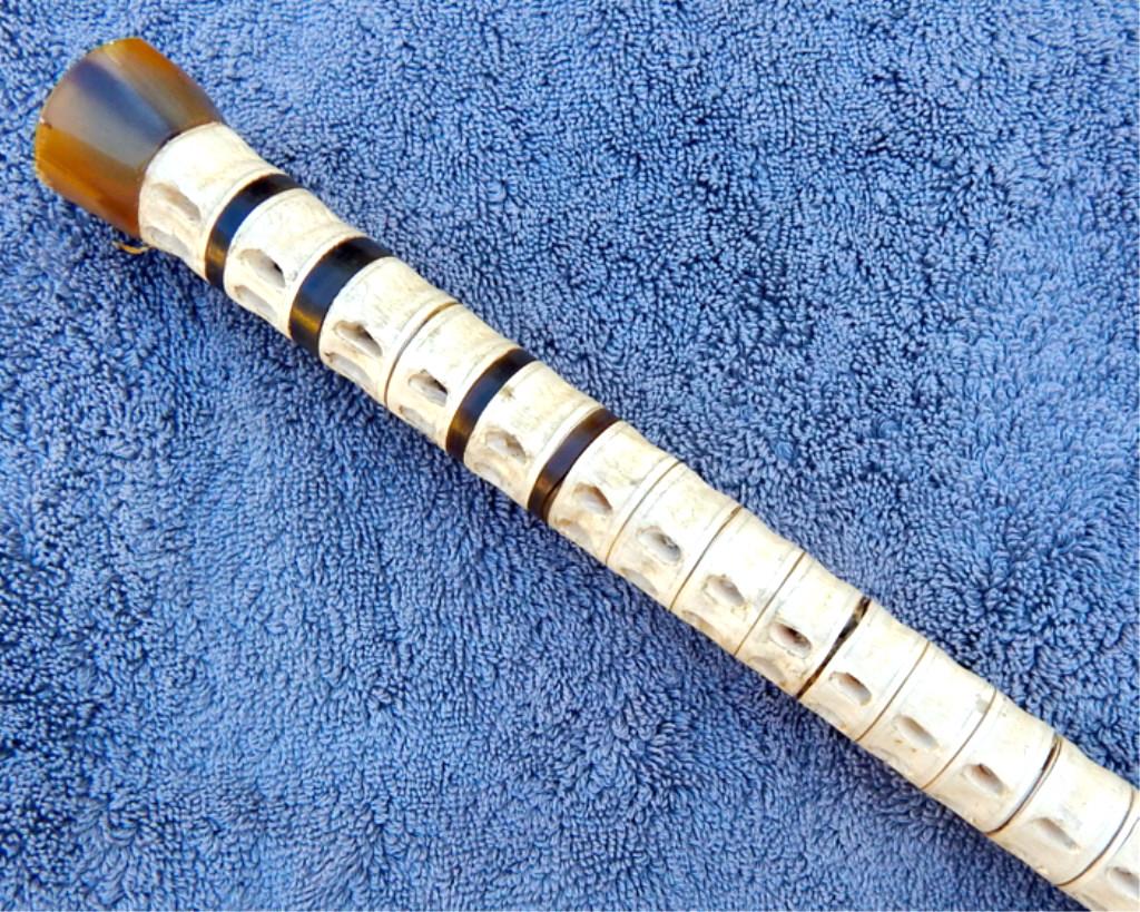 Edwardian Shark Vertebra Walking Stick: Measures 36". Estimate $150 - $250 Starting Bid $20
