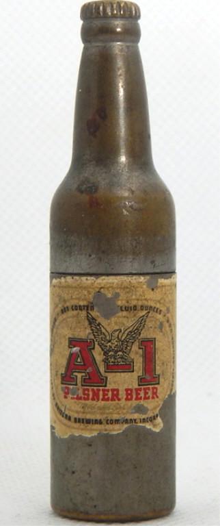 Vintage A-1 Pilsner Beer Lighter: Arizona Brewing Company. Measures 2 1/2". Estimate $30 - $50 Starting Bid $10