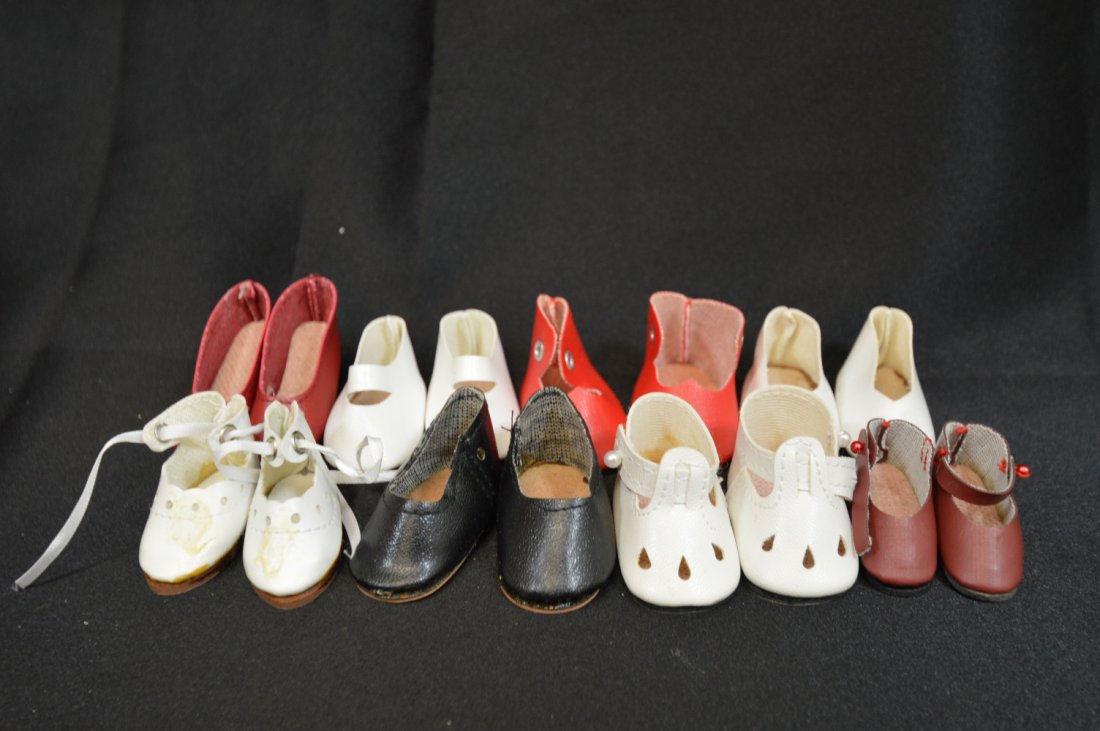 Lot of 8 Pairs of Vintage Doll Shoes