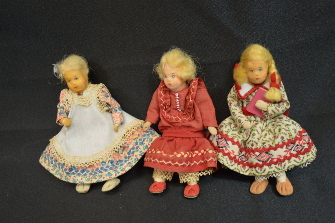 German Hand Made Antique Cloth Dolls (1 of 3)