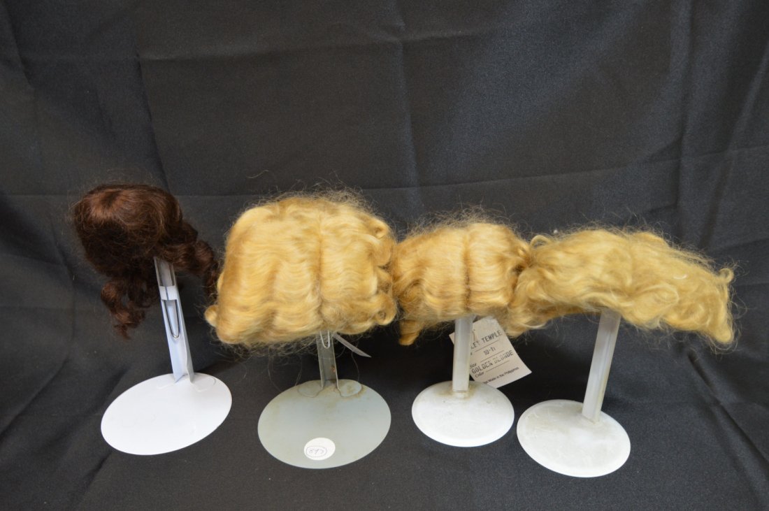 Lot of 4 Antique/Vintage Mohair Doll Wigs (1 of 3)