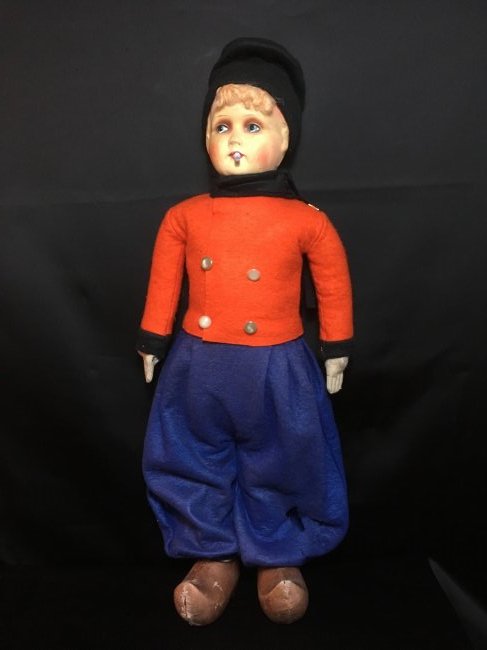 Rare All Original Papier Mache Smoker Doll- Marked- (1 of 9)