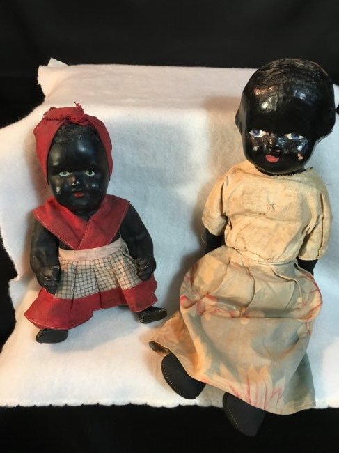Lot of 2 Black Composition Dolls ~ Original ~ (1 of 8)