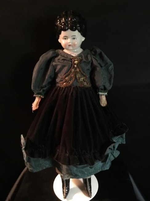 Antique 1890's Low Brow China Head (1 of 9)