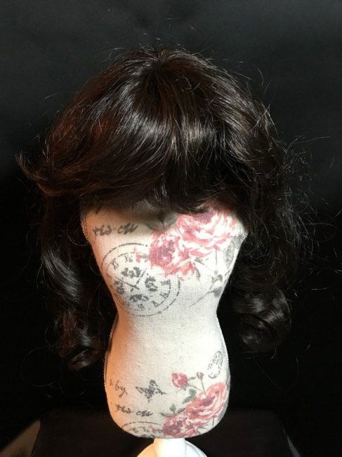 Long Brunette Human Hair Doll Wig (1 of 2)