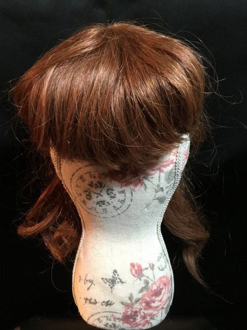 Long Red Auburn Human Hair Doll Wig (1 of 4)