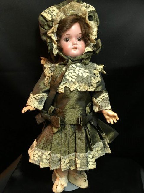 Cabinet Size Antique Bisque Head Doll (1 of 5)