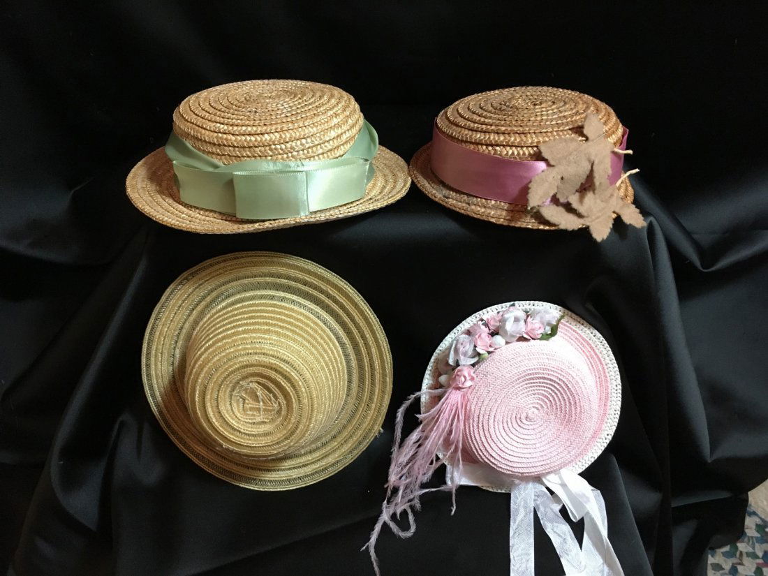 Lot of 4 Vintage Straw Doll Hats (1 of 5)