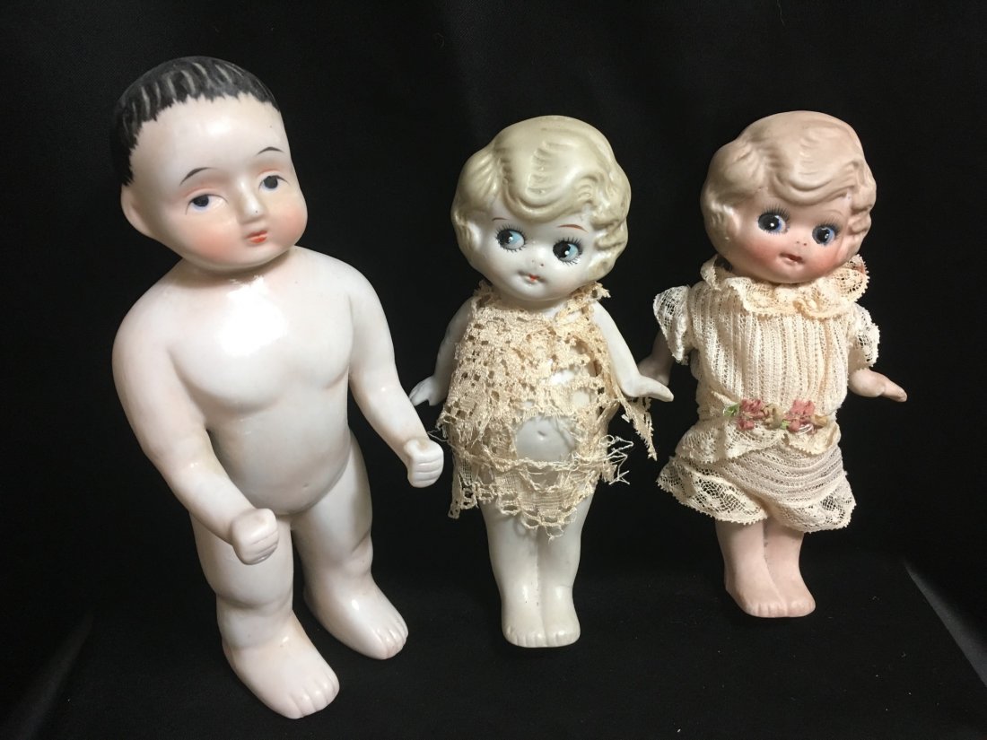 Lot of 3 All Bisque Dolls. (1 of 8)