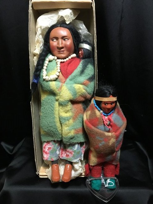Lot of 2 "SKOOKUM Character Dolls w Original Box (1 of 7)