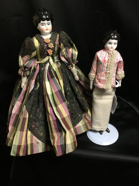 Lot of 2 Antique German China Head Dolls (1 of 5)
