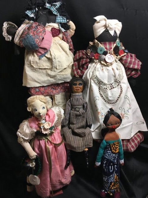 Lot of 5 Antique/Vintage Folk Art Dolls (1 of 10)