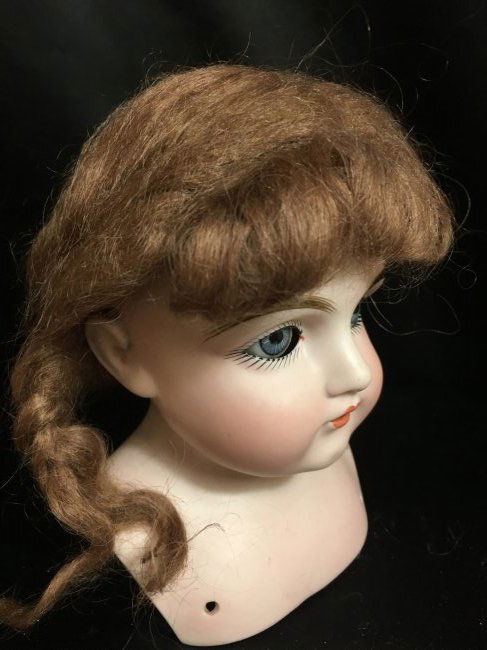 Antique Auburn Mohair Doll Wig w Braids 10 1/2" (1 of 3)