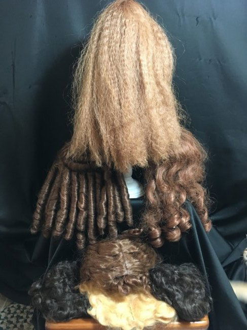 Assorted Vintage Doll Wigs/One Golden Blonde Mohair (1 of 2)