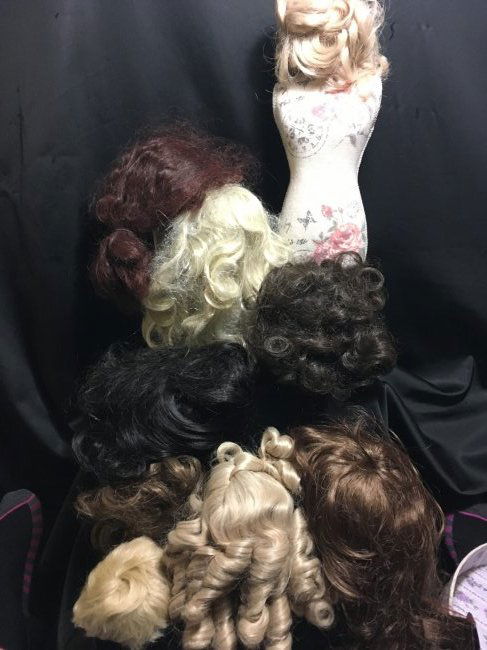 Lot of 10 Vintage Acrylic/Synthetic Doll Wigs (1 of 6)