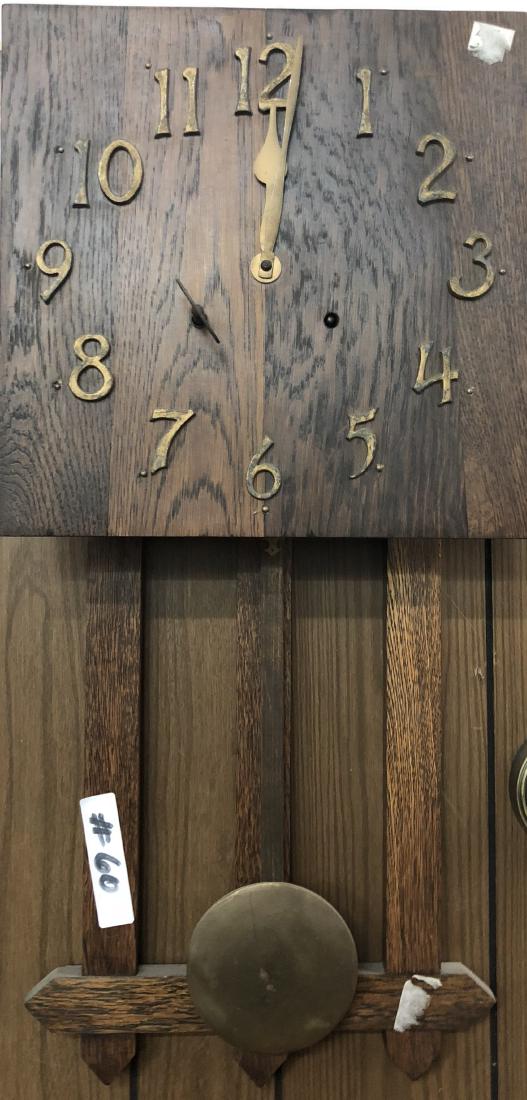 Vintage Wooden Manual Wind Wall Clock (1 of 1)