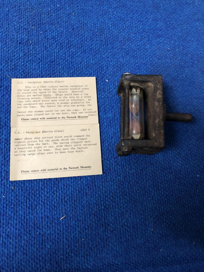 19th Century Nautical Sand Timer in Metal Mount (1 of 1)