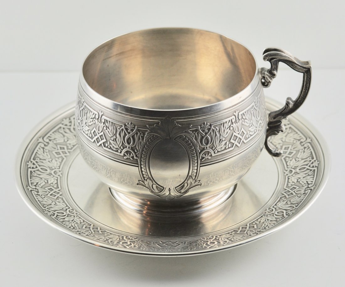 French Sterling Silver Cup & Saucer Paris E. Lefebvre (1 of 2)