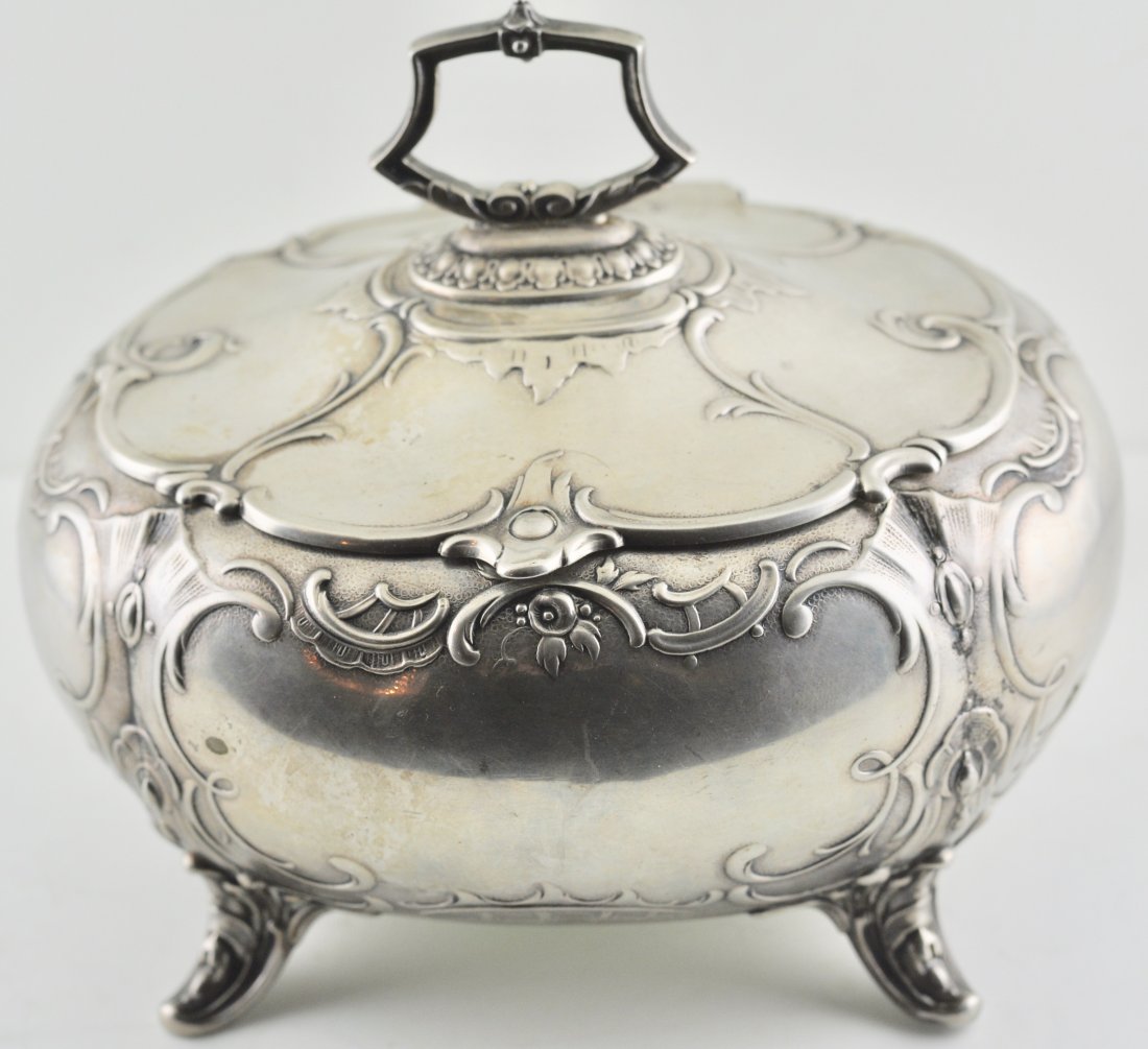 Antique 800 Silver Casket Leonhard & Fiegel Berlin: Antique 800 Silver Casket Leonhard & Fiegel Berlin Rococo style approx. 6 inches 10 troy ounces