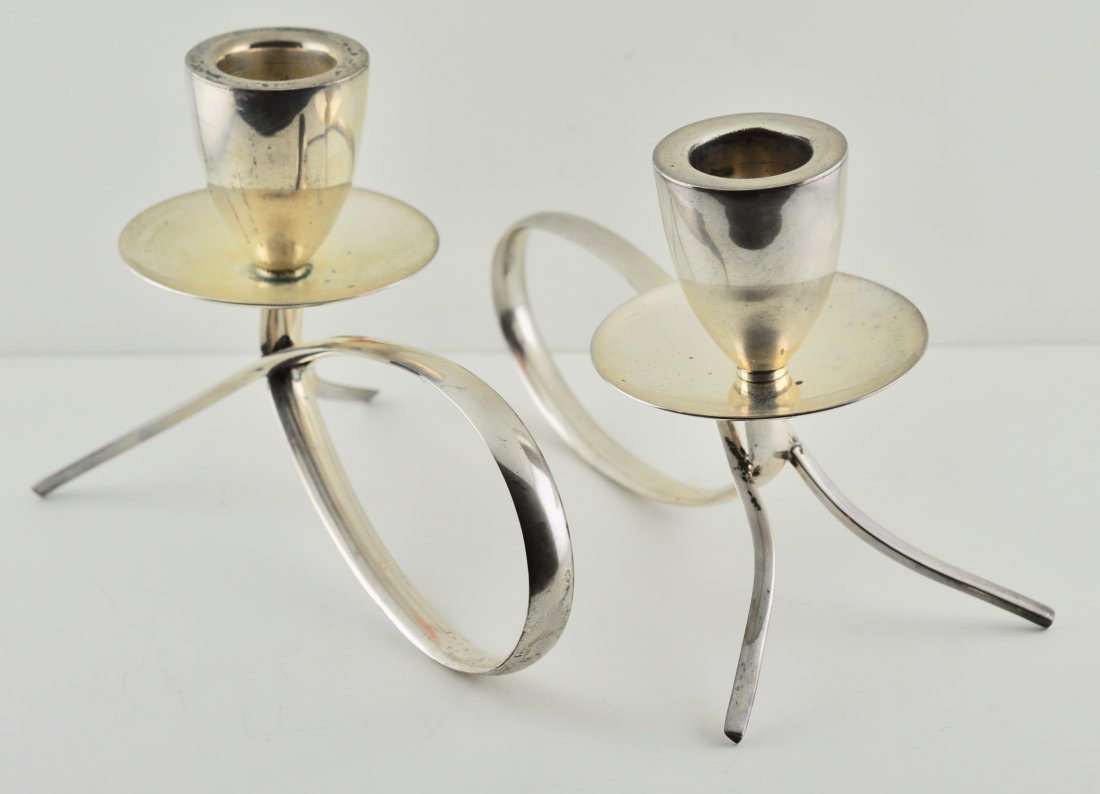 Mexican Modernist Sterling Candlesticks GONZALO MORENO (1 of 2)