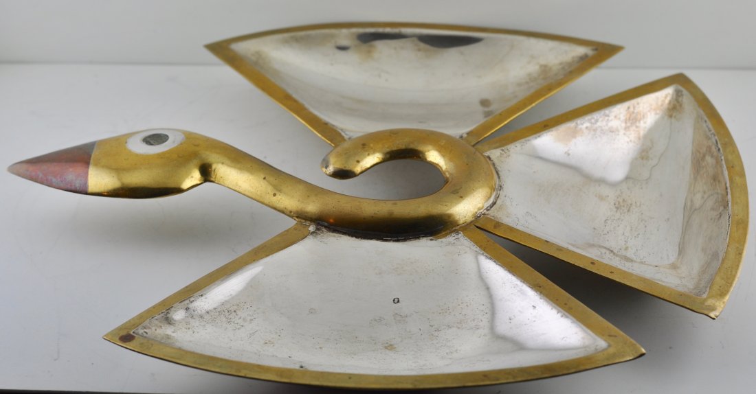 Modernist Los Casillo Taxco Bird Tray Handwrought (1 of 2)