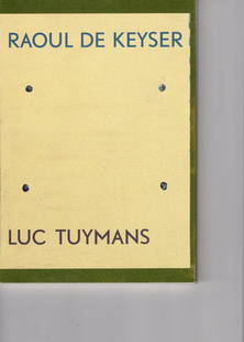 Luc Tuymans & Raoul De Keyser - Schilderijen / Tekening: Luc Tuymans & Raoul De Keyser - Schilderijen / Tekeningen - 2001Rare Luc Tuymans & Raoul De Keyser - Schilderijen / Tekeningen - 2001Rare catalogue with 66 pages of illustrations, edition of 2000 copi