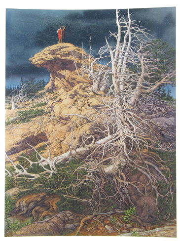 BEV DOOLITTLE (California, 20th century) Color lit: BEV DOOLITTLE (California, 20th century) Color lithograph titled "Prayer for the Wild Things", 32 in. by 24 in. Signed in pencil by the artist l.r. & numbered. Conservator mounted and well framed. N.B