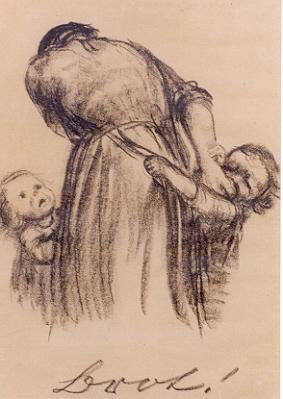 KATHE S. KOLLWITZ (German, 1867-1945) An original: KATHE S. KOLLWITZ (German, 1867-1945) An original lithograph " Brot" (" Bread" ) 12 3/4 in. by 19 1/4 in. (Small stain l.r.) Signed in pencil Kathe Kollwitz l.l., and in German l.c. original lithograp
