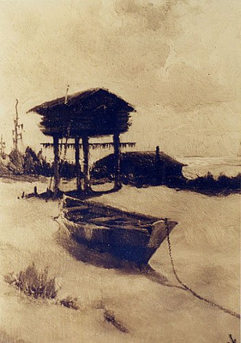 A RARE GOLDTONE OF A SYDNEY LAURENCE PAINTING, lan