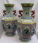 817: PAIR OF CHINESE ENAMELED PORCELAIN VASES, hand pa