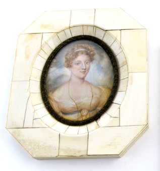 A FRENCH MINIATURE OIL PAINTING, portrait of "Mad