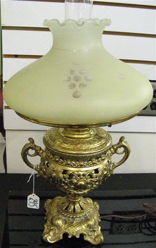 TWO GONE-WITH-THE-WIND STYLE TABLE LAMPS: one wit