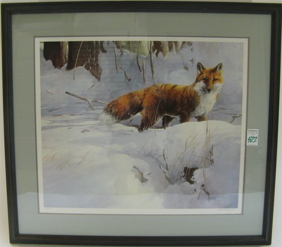 MARIO FERNANDEZ COLOR LITHOGRAPH depicting a red f