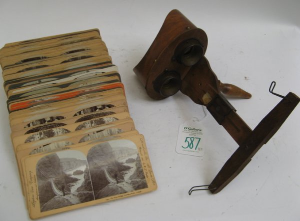 AMERICAN STEREOPTICAN & 88 (+/-) PHOTO SLIDES, C.1