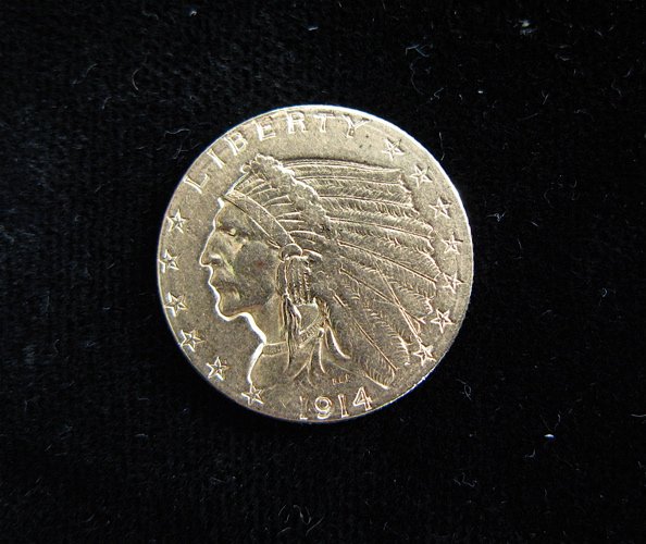 U.S. TWO AND ONE-HALF DOLLAR GOLD COIN, Indian he