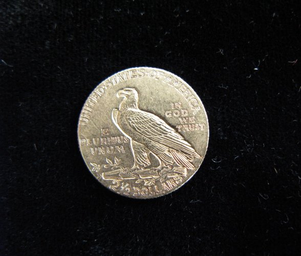 U.S. TWO AND ONE-HALF DOLLAR GOLD COIN, Indian he - 2