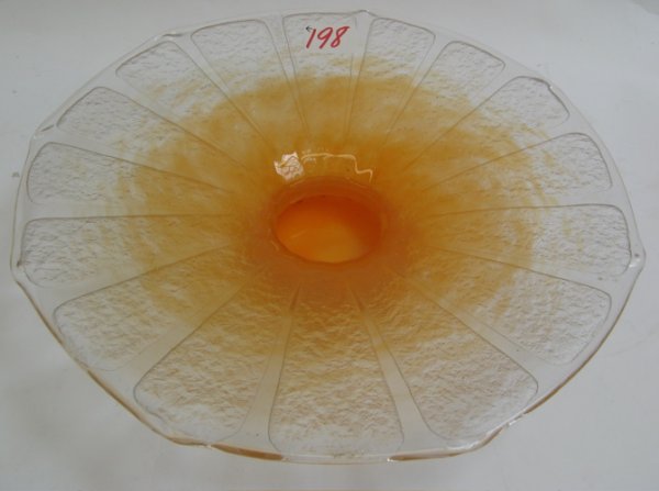 FRENCH SCHNEIDER ART GLASS COMPOTE, 9-1/4" dia., t