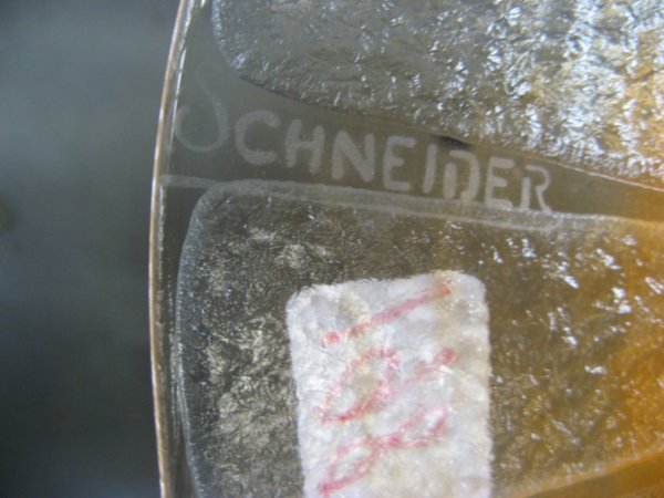FRENCH SCHNEIDER ART GLASS COMPOTE, 9-1/4" dia., t - 2