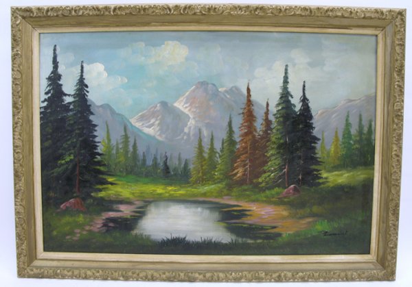 SCHOOL OF JOHN J. ENGLEHARDT, OIL ON CANVAS Mount